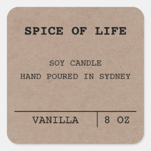 Étiquettes minimalistes parfumés de bougie de soja