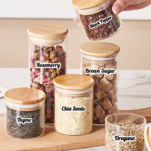 Étiquettes minimaux de cuisine et de rangement