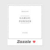 Étiquettes minimaux de la boîte de cuisine (Feuille)