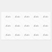 Étiquettes Modèle de texte moderne éditable de script | Noir (Feuille)
