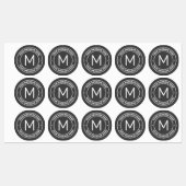 Étiquettes Modèle de texte personnalisable | Gris foncé et bl (Feuille)