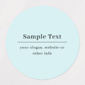 Étiquettes Modèle de texte simple et élégant | Bleu Clair (Design 1)