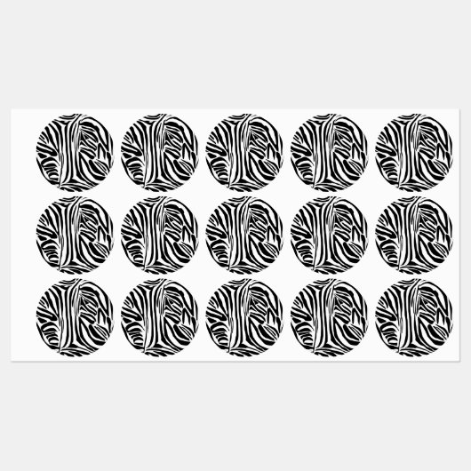 Étiquettes Modèle Zèbre (Feuille)