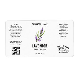 Étiquettes Modèles du sérum de la peau de lavande