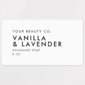 Étiquettes Modern Minimalist White Soap Label (Design 1)