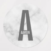 Étiquettes Modern Personalized Bold Monogram and Name Labels (Design 2)