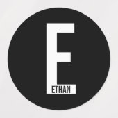 Étiquettes Modern Personalized Bold Monogram and Name Labels (Design 2)