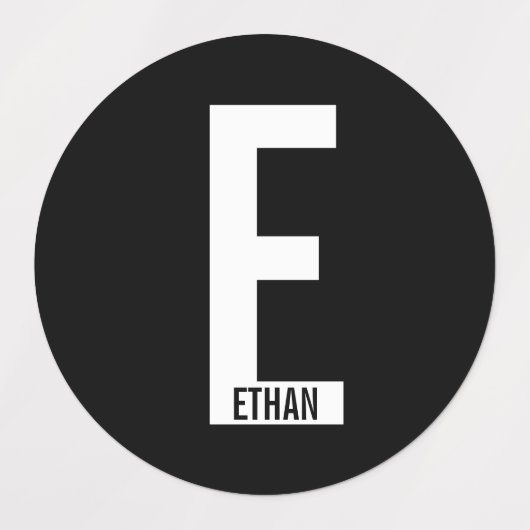 Étiquettes Modern Personalized Bold Monogram and Name Labels (Design 1)