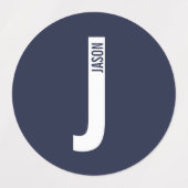 Étiquettes Modern Personalized Bold Monogram and Name Labels (Design 2)