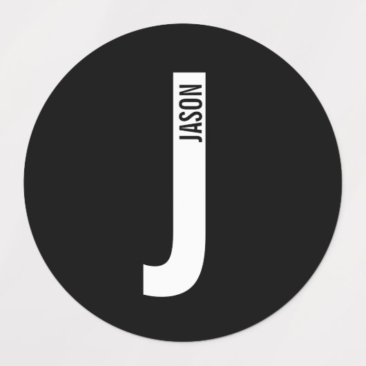 Étiquettes Modern Personalized Bold Monogram and Name Labels (Design 1)