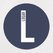 Étiquettes Modern Personalized Bold Monogram and Name Labels (Design 2)