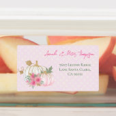 Étiquettes Moderne automne or blanc verdure Citrouille Floral (Apposé)