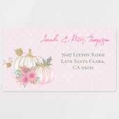 Étiquettes Moderne automne or blanc verdure Citrouille Floral (Design 1)