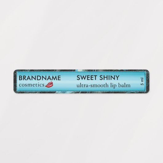 Étiquettes Moderne Bleu clair Pile et Noir Glitp Balm Lip (Design 1)