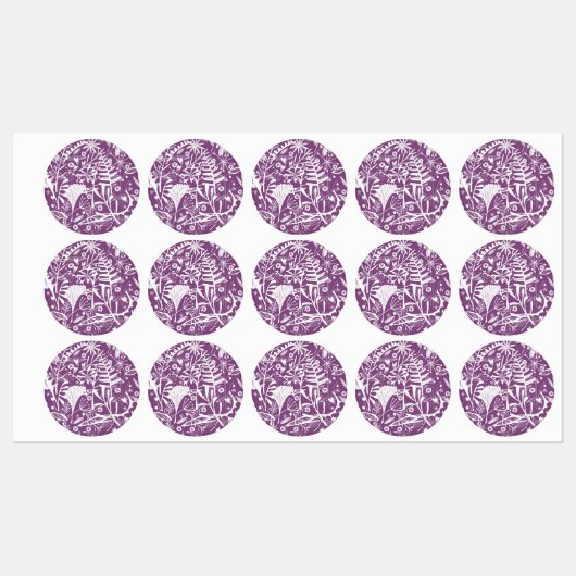 Étiquettes Moderne Botatanique Floral Purple (Feuille)