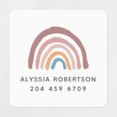 Étiquettes Moderne Pastel Rainbow Cute Kids (Design 2)