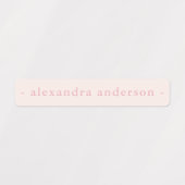 Étiquettes Moderne rose Turquoise gris rose pâle Nom étanche (Design 1)