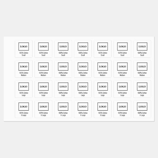 Étiquettes Moderne Simple Ajouter Entreprise Logo Mode Vêteme (Feuille)