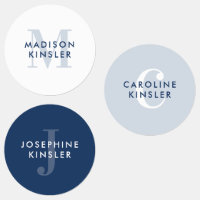 Moderne Simple Initial Boho Blue Waterproof Nom