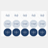Étiquettes Moderne Simple Initial Boho Blue Waterproof Nom (Feuille)