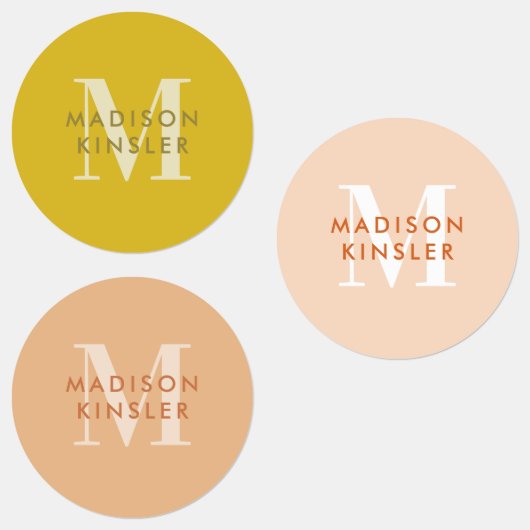 Étiquettes Moderne Simple Initial Boho Waterproof Nom Étiquet (Groupe)