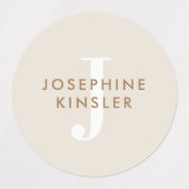 Étiquettes Moderne Simple Initial Boho Waterproof Nom Étiquet (Design 2)