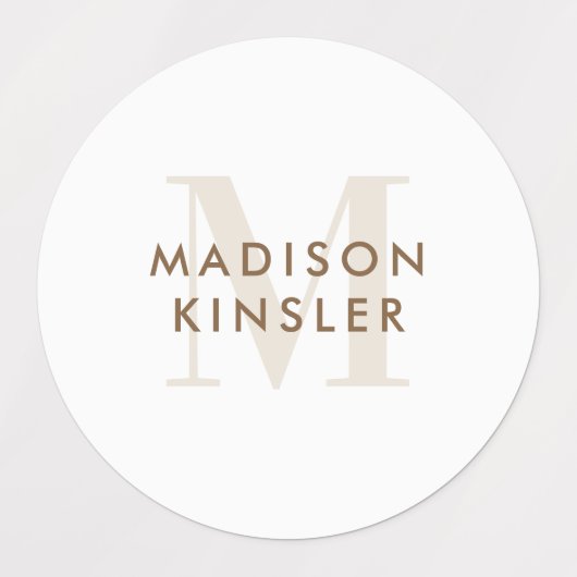 Étiquettes Moderne Simple Initial Boho Waterproof Nom Étiquet (Design 1)