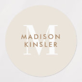 Étiquettes Moderne Simple Initial Boho Waterproof Nom Étiquet (Design 2)