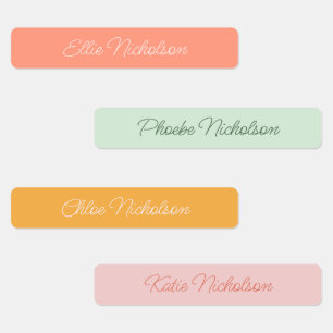 Étiquettes Moderne Simple Script Rose Girl étanche Nom