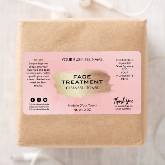 Étiquettes modernes de traitement de la peau d'enc (En situation)