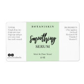 Étiquettes modernes du sérum à visage vert (Devant)