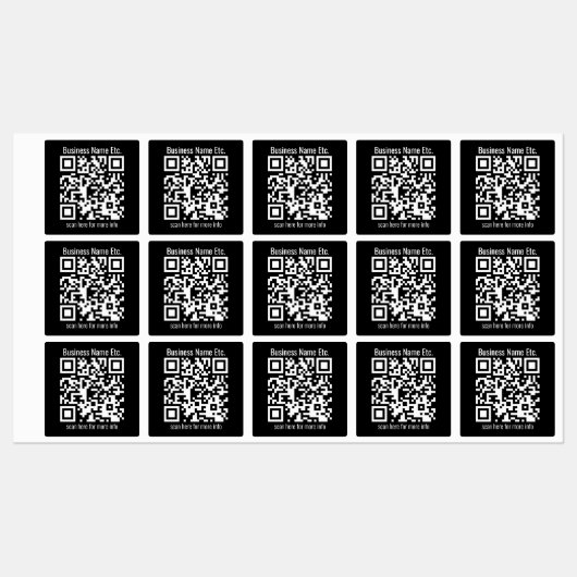 Étiquettes Modifiable instantanément QR Code & Business Name  (Feuille)