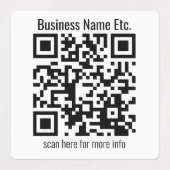 Étiquettes Modifiable instantanément QR Code & Business Name (Design 1)