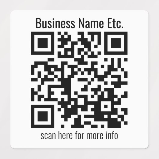 Étiquettes Modifiable instantanément QR Code & Business Name (Design 3)