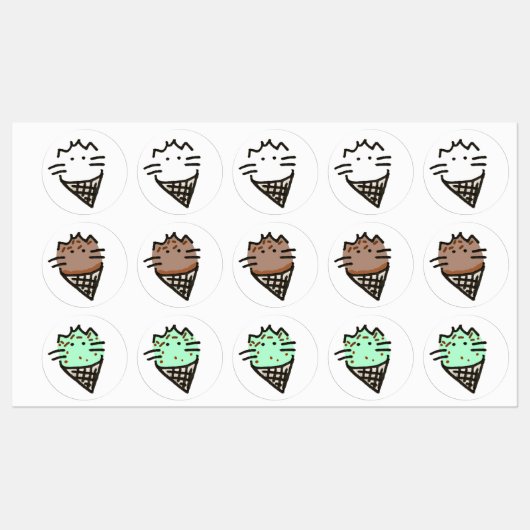 Étiquettes Mofu_icecriamsticker (Feuille)