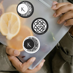 Étiquettes Monogramme circulaire de la lune de travail de noe