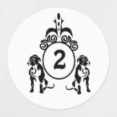 Étiquettes Monogramme de chien à deux gardes (Design 2)