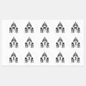 Étiquettes Monogramme de chien à deux gardes (Feuille)