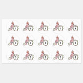 Étiquettes Monogramme de Cockatoo rose Whimsical (Feuille)