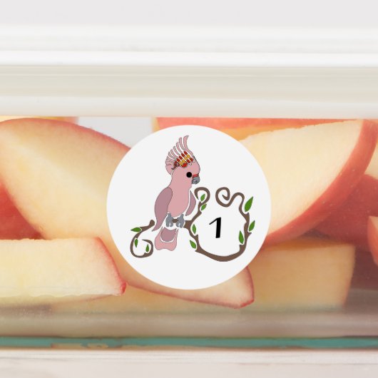 Étiquettes Monogramme de Cockatoo rose Whimsical (Apposé)