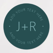 Étiquettes Monogramme de couples élégants Texte éditable Étan (Design 1)