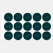 Étiquettes Monogramme de couples élégants Texte éditable Étan (Feuille)