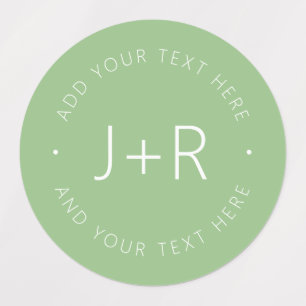 Étiquettes Monogramme de couples élégants Texte éditable Étan