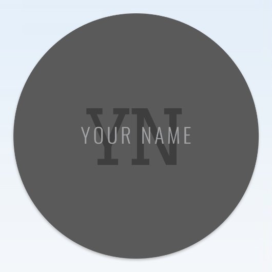 Étiquettes Monogramme de nom (ou autre texte) gris foncé mode