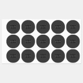 Étiquettes Monogramme de nom (ou autre texte) gris foncé mode (Feuille)