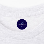 Étiquettes Monogramme de script cursif modifiable bleu violac (Apposé)