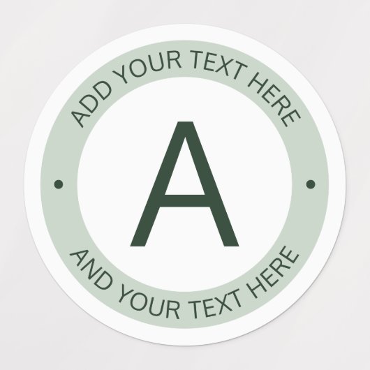 Étiquettes Monogramme de style logo moderne | Vert et blanc (Design 1)