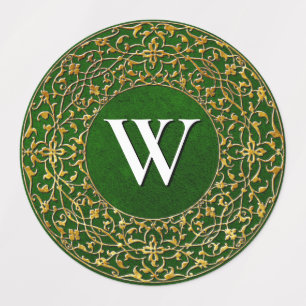 Étiquettes Monogramme en filigrane d'or