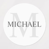 Étiquettes Monogramme et nom personnalisés (Design 2)