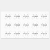 Étiquettes Monogramme et nom personnalisés (Feuille)